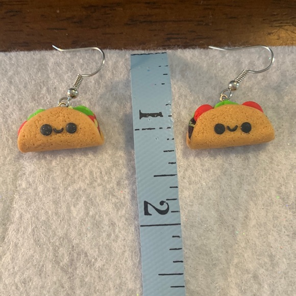 Handmade Taco Polymer Clay Earrings. - Picture 2 of 5